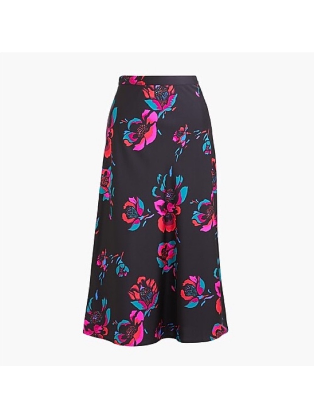 Jcrew pull on printed bias midi skirt